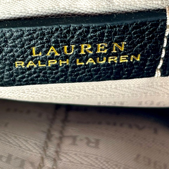 Equestrian Shoulder Bag/ Crossbody Black Pebbled Leather by Lauren Ralph Lauren - Picture 4 of 10